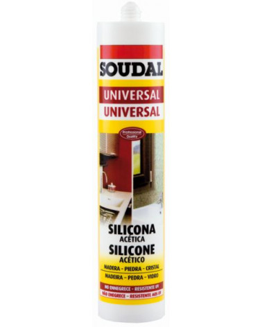 SOUDAL SILICONE ACETICO UNIV. AL 280 ML