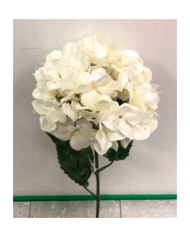 FLORA ASTE HYDRANGEA BRANCA GLITER 70CM