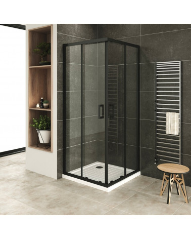 CABINE DE DUCHE PRETO 80X120X195 CM