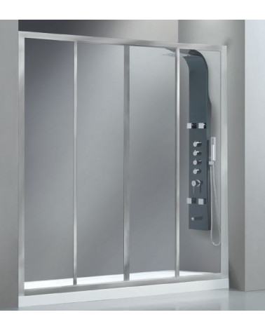 RESGUARDO DUCHE CROMADO 180X185 CM PORTA CORRER 6