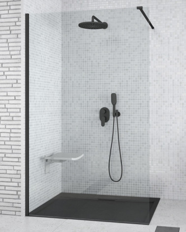 PAINEL FIXO DUCHE 80X200CM PRETO