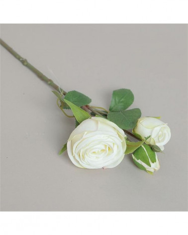 FLORA ROSA BRANCA C/2 BOTOES 42CM
