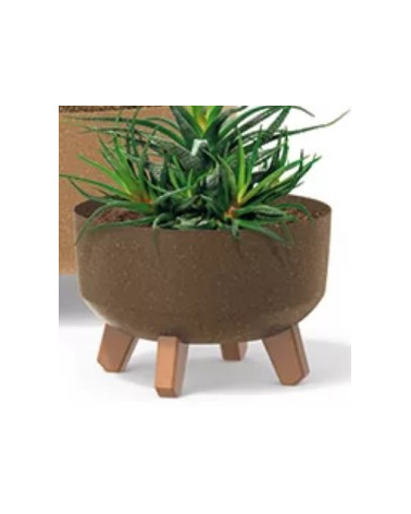 MELIS VASO BAIXO GRACIA ECO C/PERNAS 38X20CM CASTANHO