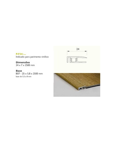 PERFIL ALUMINIO TERMINAL F24 2,5MT NOGUEIRA OXFORD (105)
