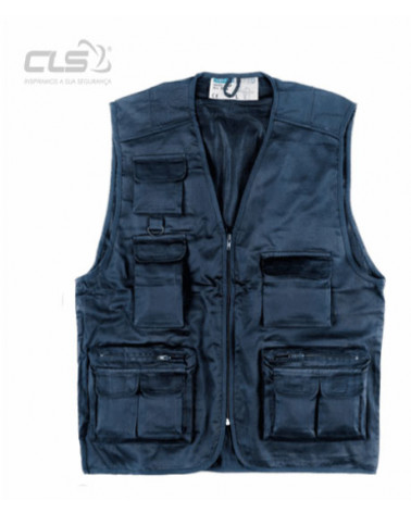 COLETE REPORTER MULTIBOLSOS SARJA POL/ALG (7040) (M) PRETO