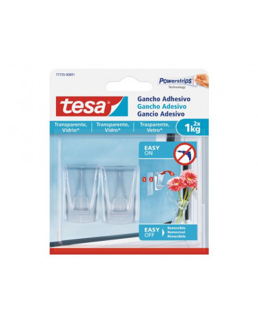 TESA SMART 2 GANCHOS ADESIVOS DECO TRANSP. ATE 1KG