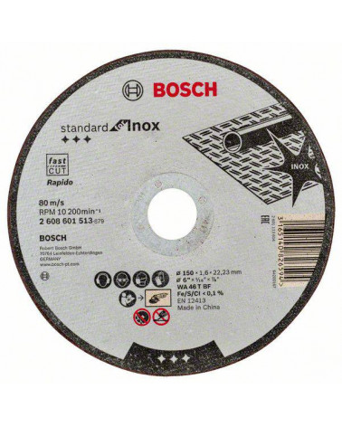 BOSCH DISCO CORTE CONCAVO STANDARD INOX 230X1,9X22,23 M