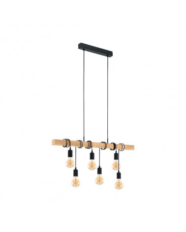 CANDEEIRO SUSPENSO  ILUMINAÇÃO 100 CM EGLO PRETO