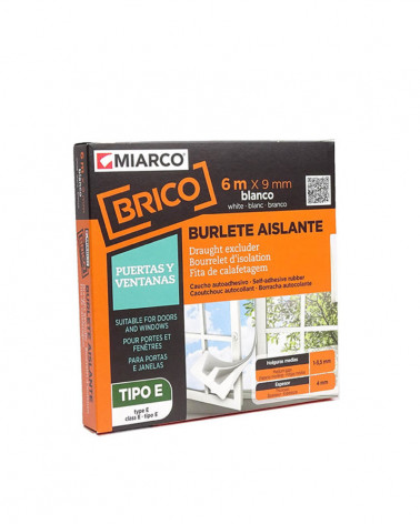 FITA DE CALAFETAGEM DE BORRACHA TIPO E 9MMX6M BRANCO