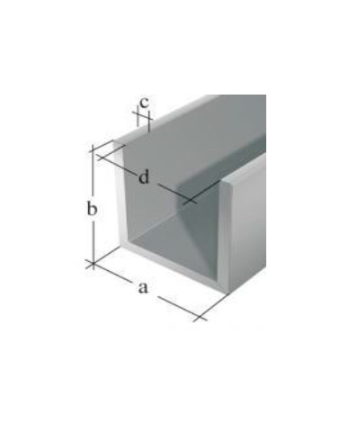 GAH PERFIL "U" 20X20(INT.17)1000 ALUM.PRA