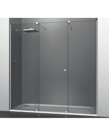 RESGUARDO DUCHE CROMADO 150X195 CM PORTA CORRER 8