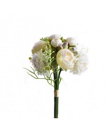 FLORA BOUQUE SORTIDO FLORES BRANCO X6 32CM