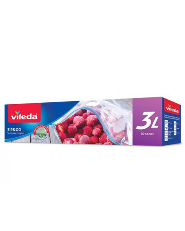 VILEDA SACOS P/CONGELAR ZIP & GO 3L (10 UN)