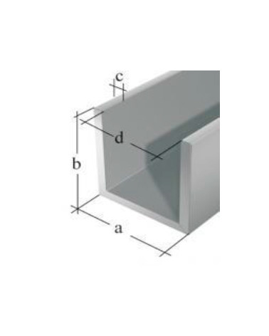 GAH PERFIL "U" 15X8X1.5/1000 ALUM.PRATA