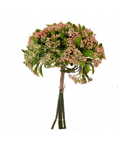 FLORA BOUQUET SIRAITIA VERDE/ROSA X5 25CM