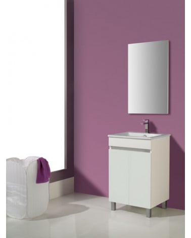 MÓVEL+LAVAT +ESP BRANCO 60 CM + LAVATÓRIO + ESPELHO