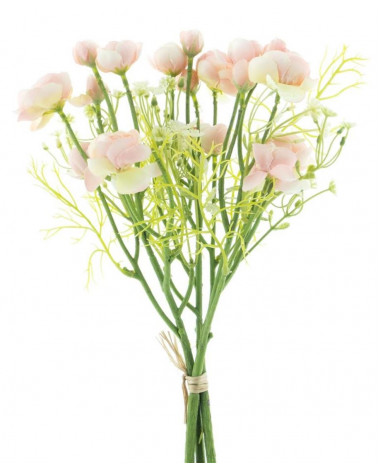 FLORA BOUQUE MINI ROSA GYPSO ROSA 37CM