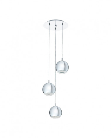 CANDEEIRO SUSPENSO LED ILUMINAÇÃO 29 CM EGLO CROMADO