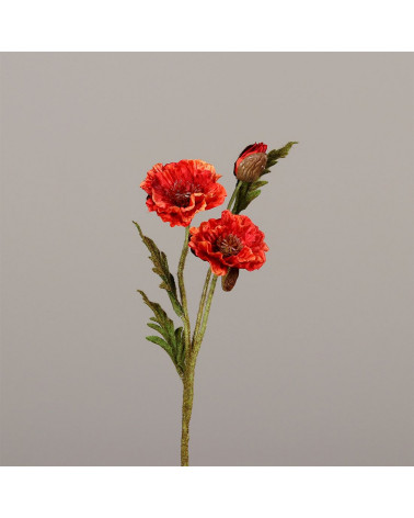 FLORA PAPOILA LARANJA X2 C/BOTAO 63CM