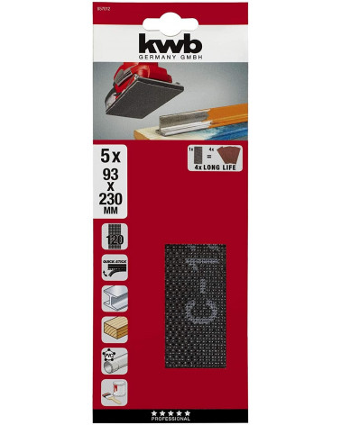 KWB 5 LIXAS ABRASIVAS 93 X 230 G 120