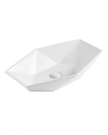 LAVATÓRIO POUSAR KAZA  RETANGULAR BRANCO 64X41.5X12.5 CM