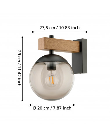 APLIQUE EXTERIOR  20 PRETO EGLO 900671