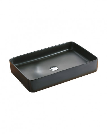 LAVATÓRIO POUSAR KAZA  RETANGULAR PRETO MATE 60X40.5X11 CM