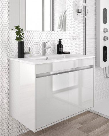 MÓVEL CASA DE BANHO BRANCO 80 CM + LAVATÓRIO