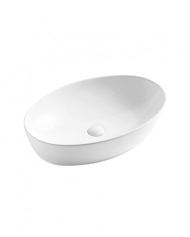 LAVATÓRIO POUSAR KAZA  OVAL BRANCO 62.5X42X14.5 CM