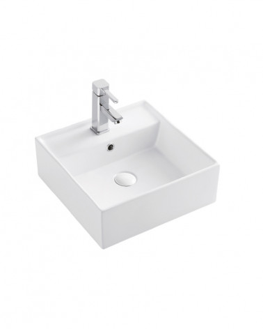 LAVATÓRIO POUSAR KAZA  QUADRADO BRANCO 41X41X15 CM