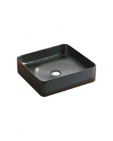 LAVATÓRIO POUSAR KAZA  QUADRADO PRETO MATE 40X40X11 CM