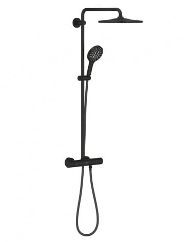 SISTEMA DE DUCHE TERMOSTÁTICO PRETO MATE GROHE RAINSHOWER 111,8 CM COM 3 JATOS
