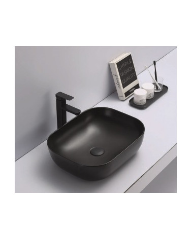 LAVATÓRIO POUSAR MOOVLUX  RETANGULAR PRETO MATE 50.5X40.5X14 CM
