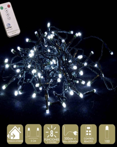 UNI 100 LUZES LED 8 FUNCOES BRANCO-QUENTE