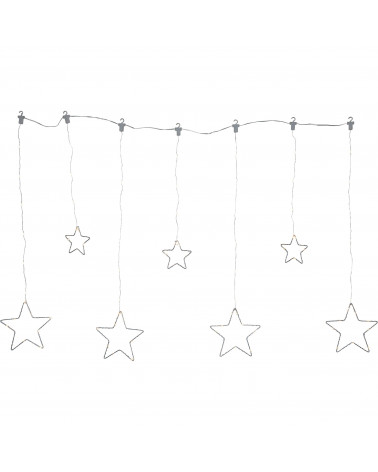 EGLO NATAL CORTINA ESTRELAS 100X80CM PRATEADA