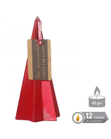 UNI NATAL VELA PIRAMIDE VERM. METAL. NATAL 5,50X11 CM