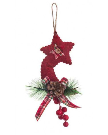 UNI PENDENTE ESTRELA VERMELHA 14CM