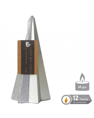 UNI NATAL VELA PIRAMIDE PRATA NATAL 5,50X11 CM