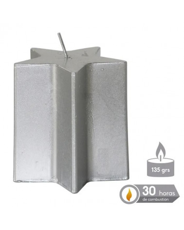 UNI NATAL VELA ESTRELA PRATA NATAL 7X7,50 CM