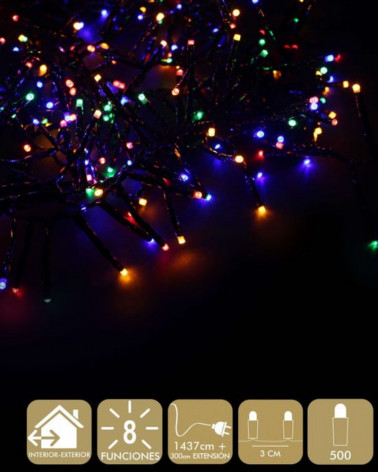UNI NATAL 500 LUZES LED 8 FUNCIONES MULTICOLOR