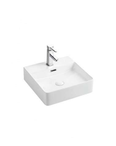 LAVATÓRIO PAREDE/POUSAR KAZA  QUADRADO BRANCO 42X42X12 CM