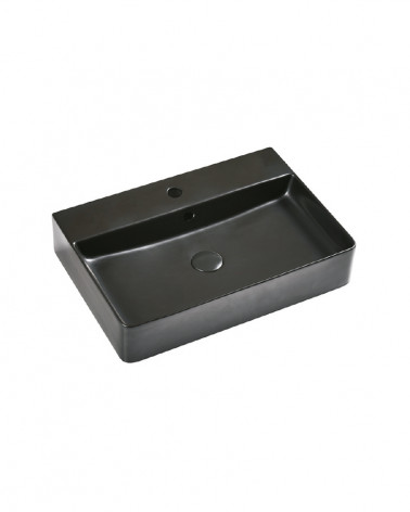 LAVATÓRIO POUSAR KAZA  RETANGULAR PRETO MATE 59.5X44X13 CM
