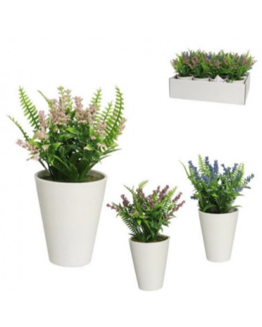 VASO C/PLANTA ARTIFICIAL 20CM SORTIDO