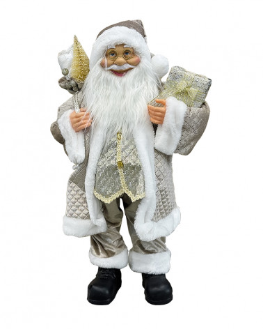 FLORA PAI NATAL C/SACO PRATEADO 60CM