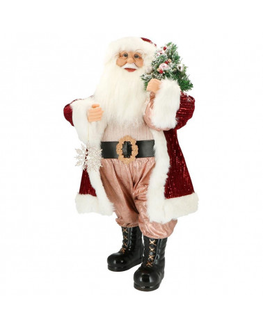 FLORA PAI NATAL VERMELHO/ROSA C/SACO 80CM