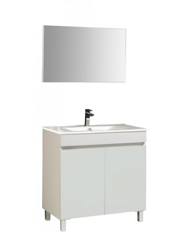 MÓVEL+LAVAT +ESP BRANCO 80 CM + LAVATÓRIO + ESPELHO