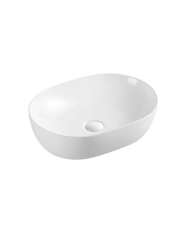 LAVATÓRIO POUSAR KAZA  OVAL BRANCO 48.5X35X13 CM