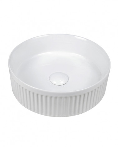 LAVATÓRIO POUSAR KAZA  REDONDO BRANCO MATE 36X36X12 CM