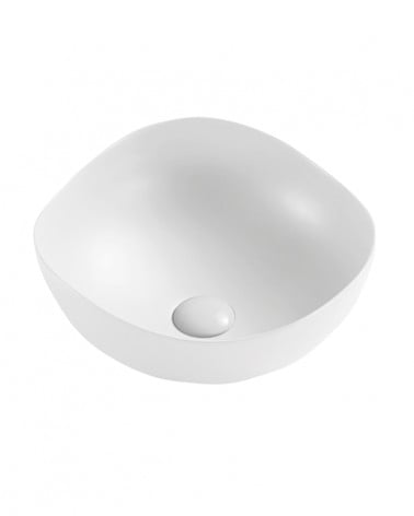 LAVATÓRIO POUSAR KAZA  OVAL BRANCO 38X38X17 CM