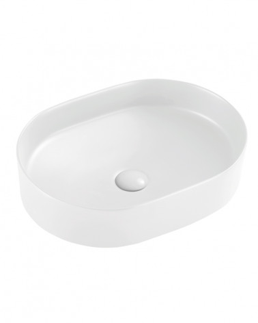 LAVATÓRIO POUSAR KAZA  OVAL BRANCO 50X37X13.5 CM